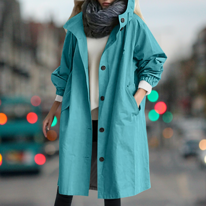 Ambra | Fit-and-Flare Hooded Verfijnde Trenchcoat