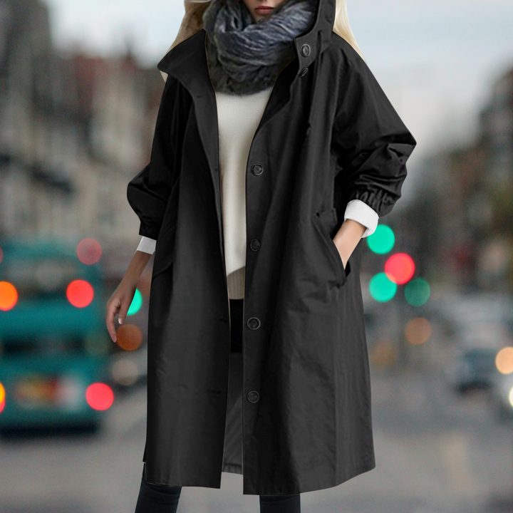 Ambra | Fit-and-Flare Hooded Verfijnde Trenchcoat