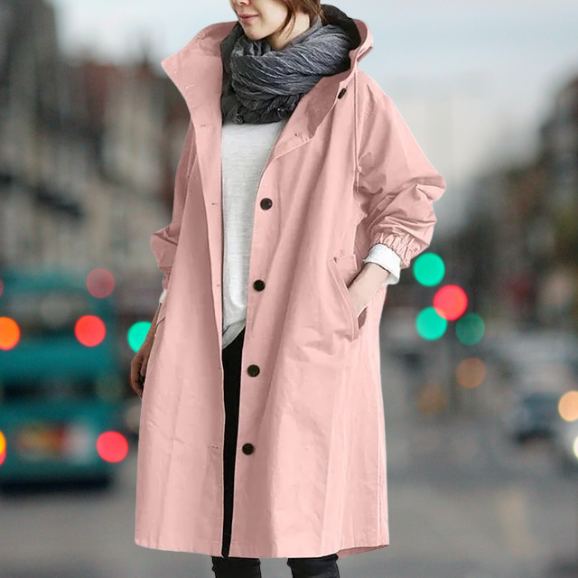 Ambra | Fit-and-Flare Hooded Verfijnde Trenchcoat