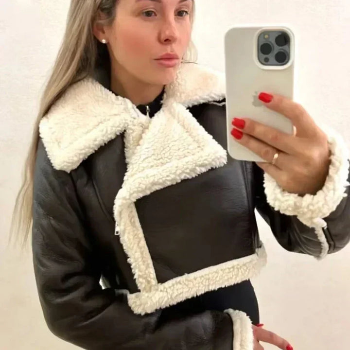 Ursela | Zip-Up Cropped Signature Coat