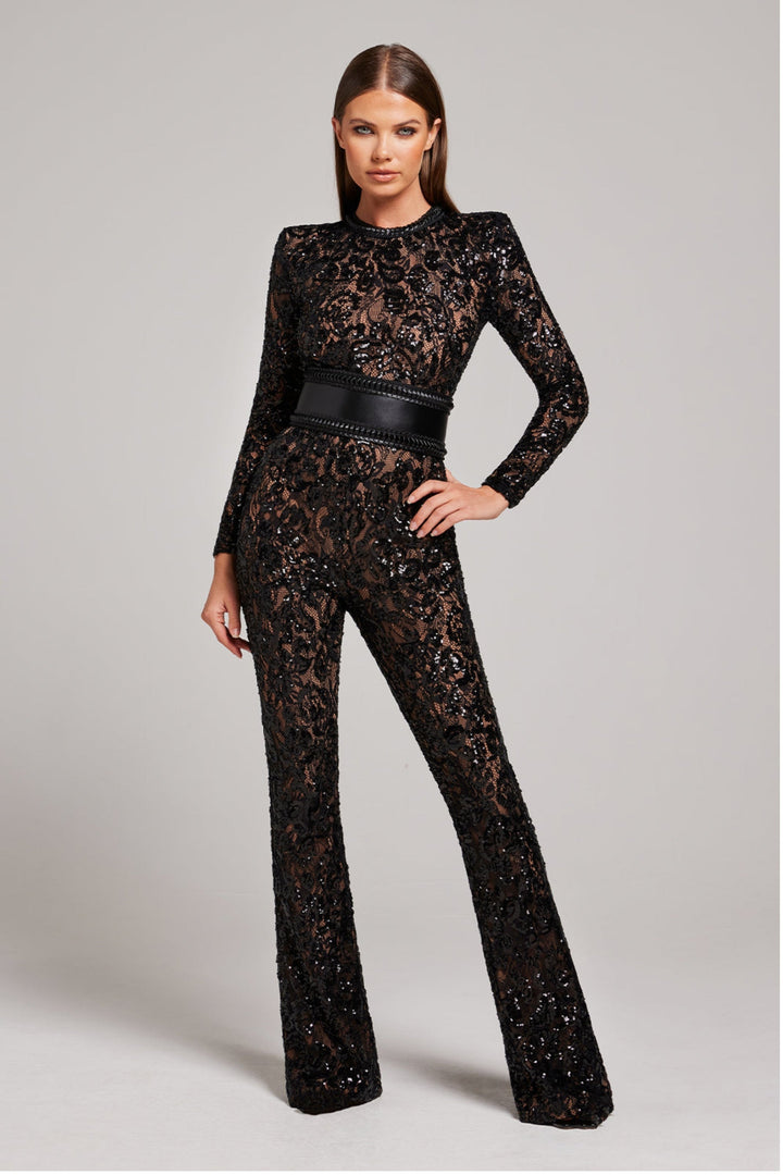 Hayden | Dames jumpsuit met kant en lange mouwen
