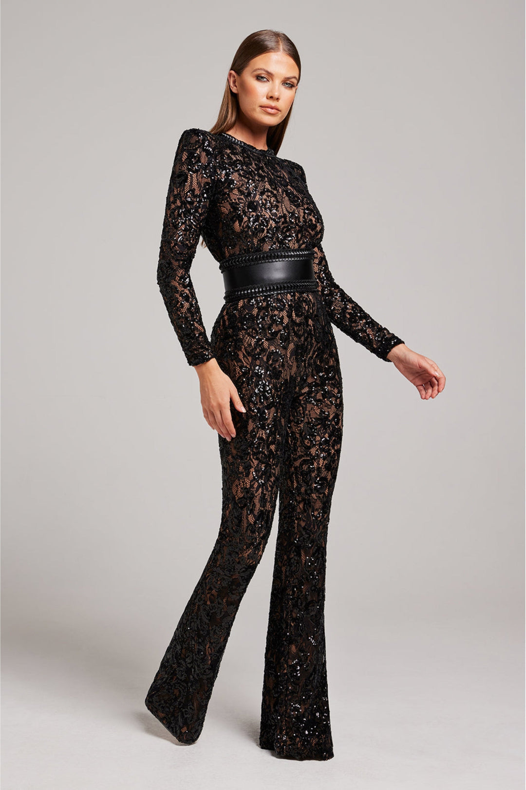 Hayden | Dames jumpsuit met kant en lange mouwen