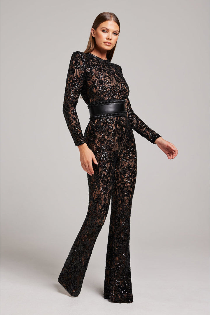 Hayden | Dames jumpsuit met kant en lange mouwen
