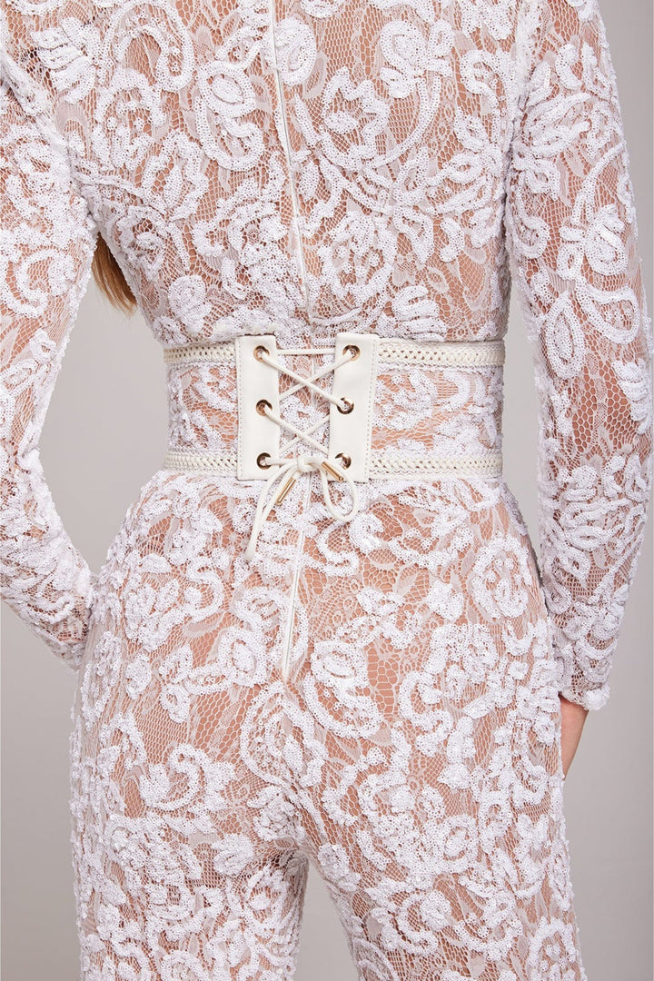 Hayden | Dames jumpsuit met kant en lange mouwen