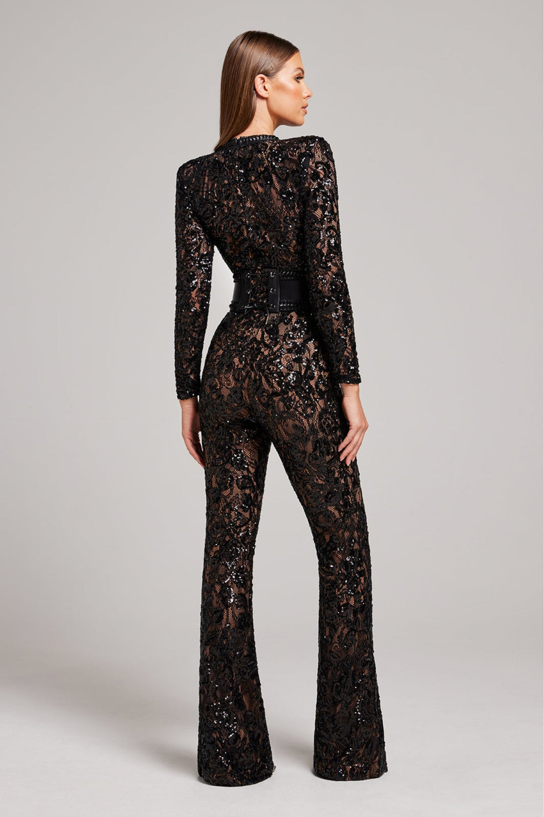 Hayden | Dames jumpsuit met kant en lange mouwen