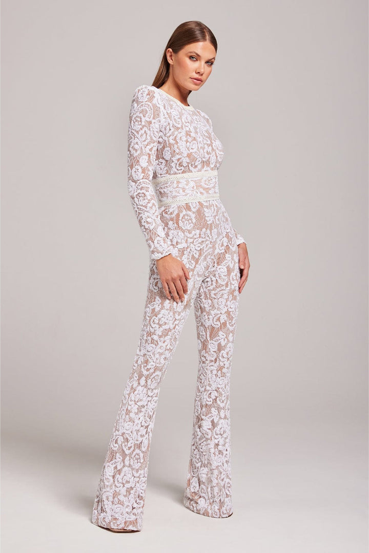Hayden | Dames jumpsuit met kant en lange mouwen
