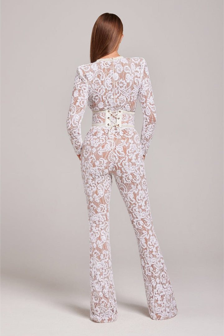 Hayden | Dames jumpsuit met kant en lange mouwen