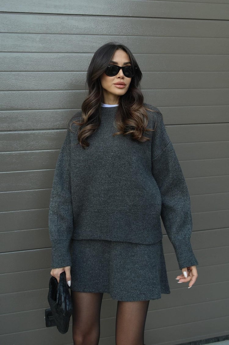 Noor | Dames tweedelige set met rok trui
