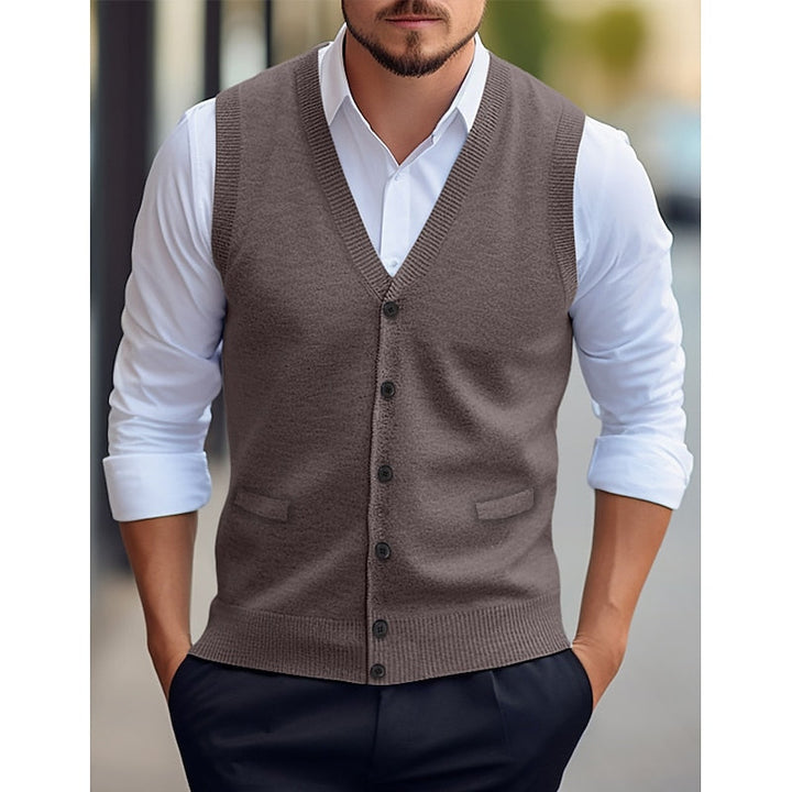 Leonard | Knop V-Hals Sweater Vest