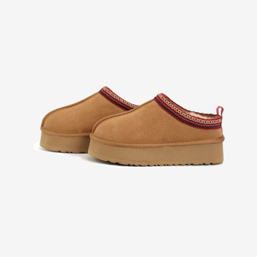 Regina | Dames pantoffels met platform randdetail