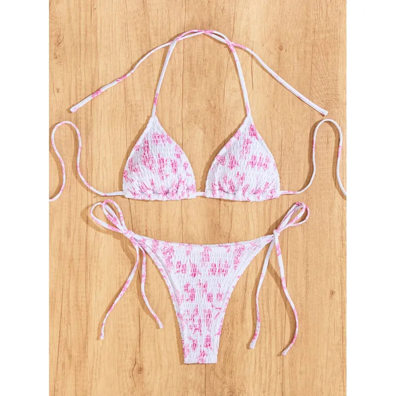 Carmen | Dames bikini met halterband en strikkoorden