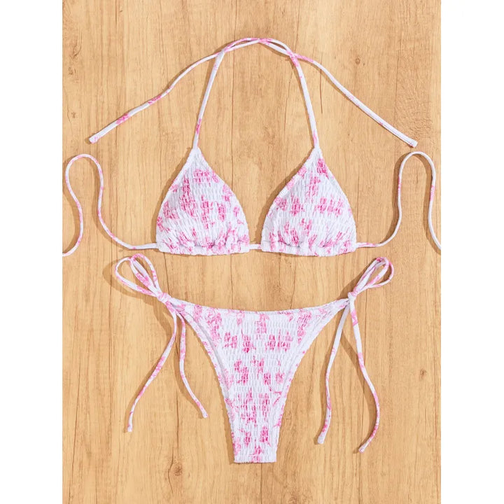 Carmen | Dames bikini met halterband en strikkoorden