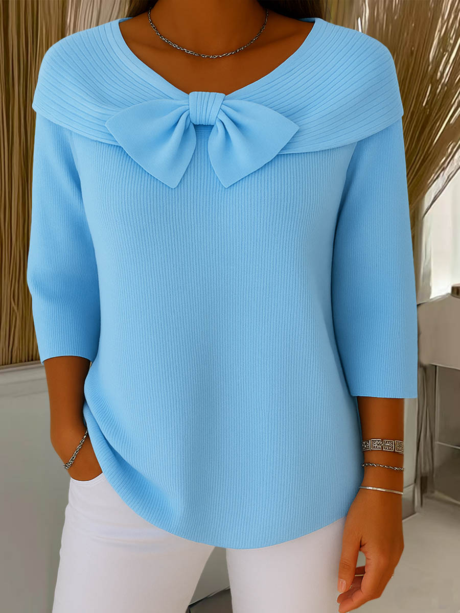Helen - Elegante gebreide trui met strikdetail