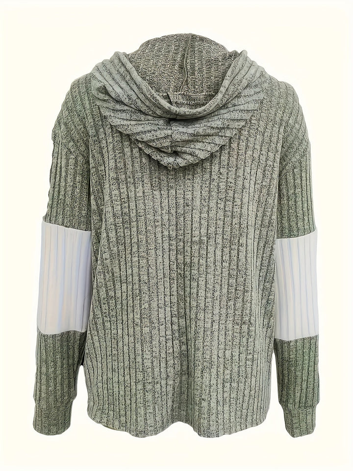 Cecilia | Getextureerde Kleurblok Hooded Jast