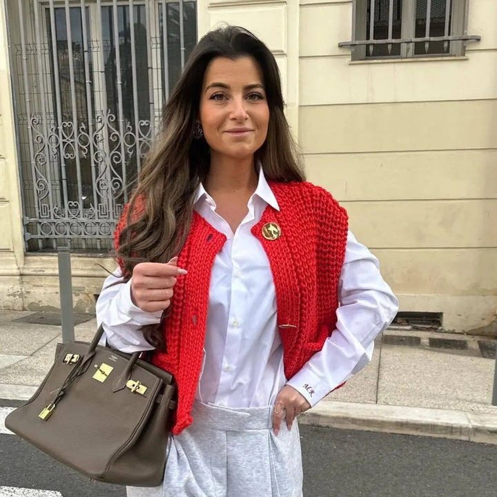 Romina | Gebreid Dames Gilet met Knopen – Tijdloos & Comfortabel
