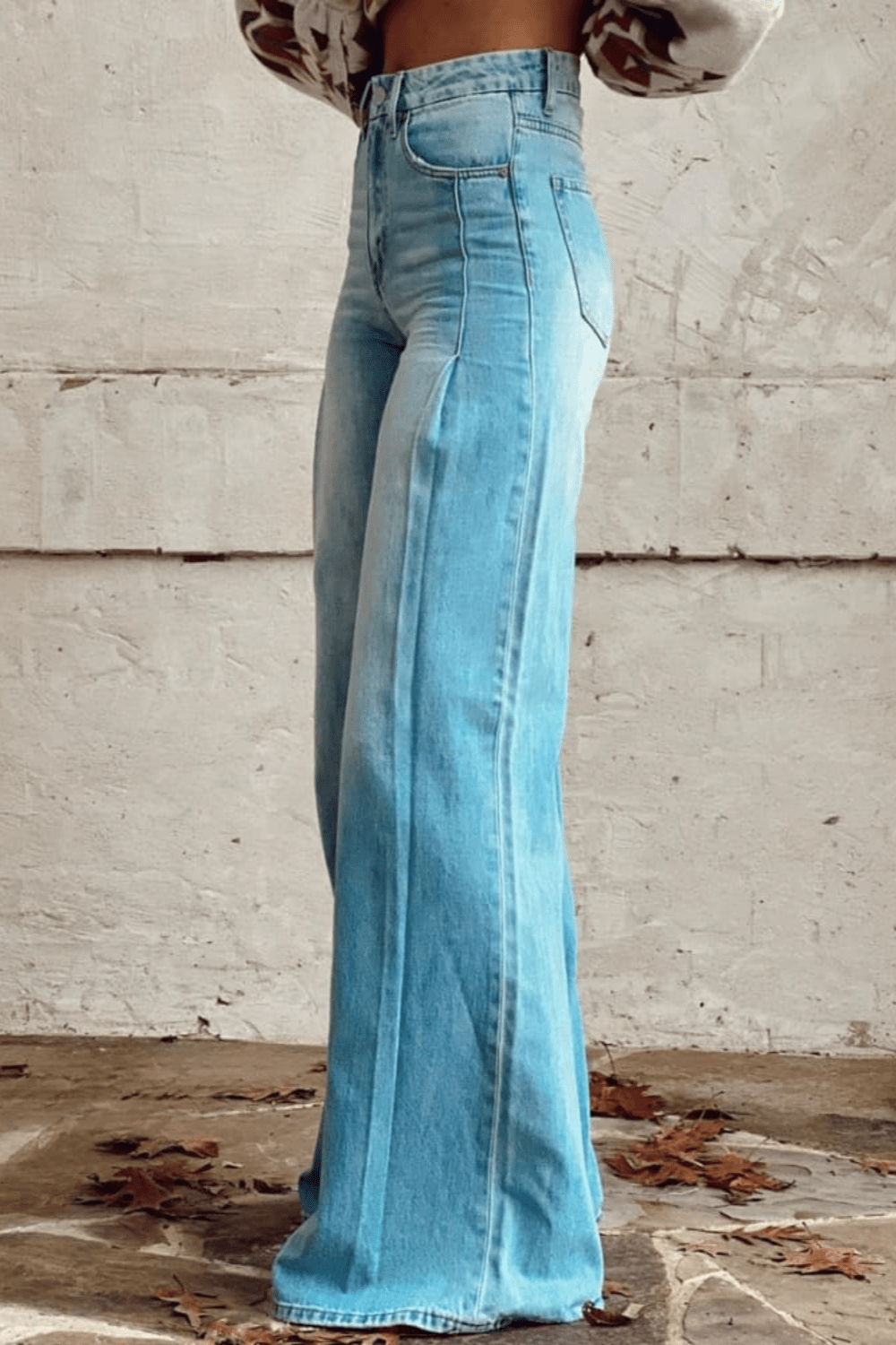 Indy | Dames broek met hoge taille wijde pijpen