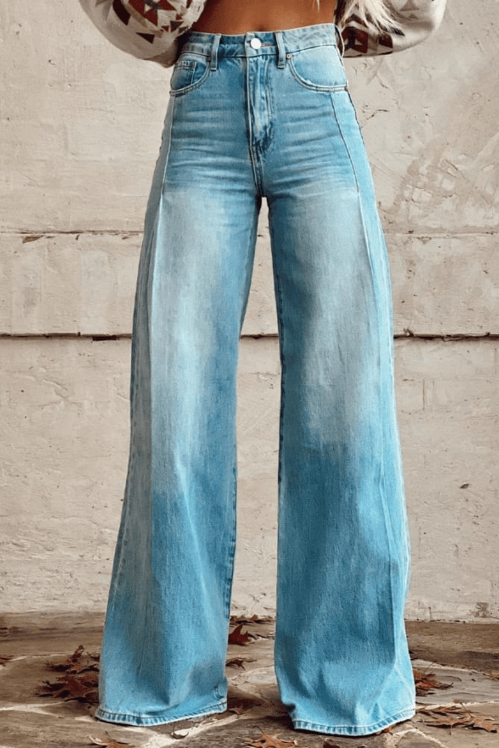 Indy | Dames broek met hoge taille wijde pijpen