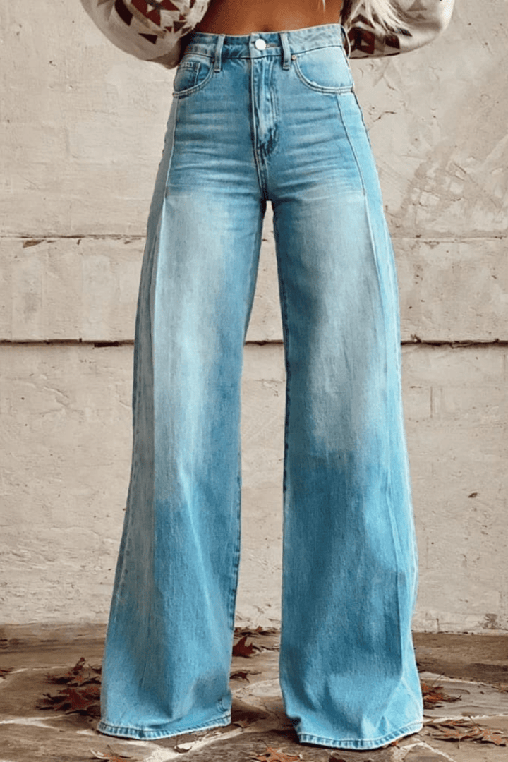 Indy | Dames broek met hoge taille wijde pijpen
