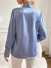 Elly | Damesblouse met Strik Hals en Elegante Mouwen