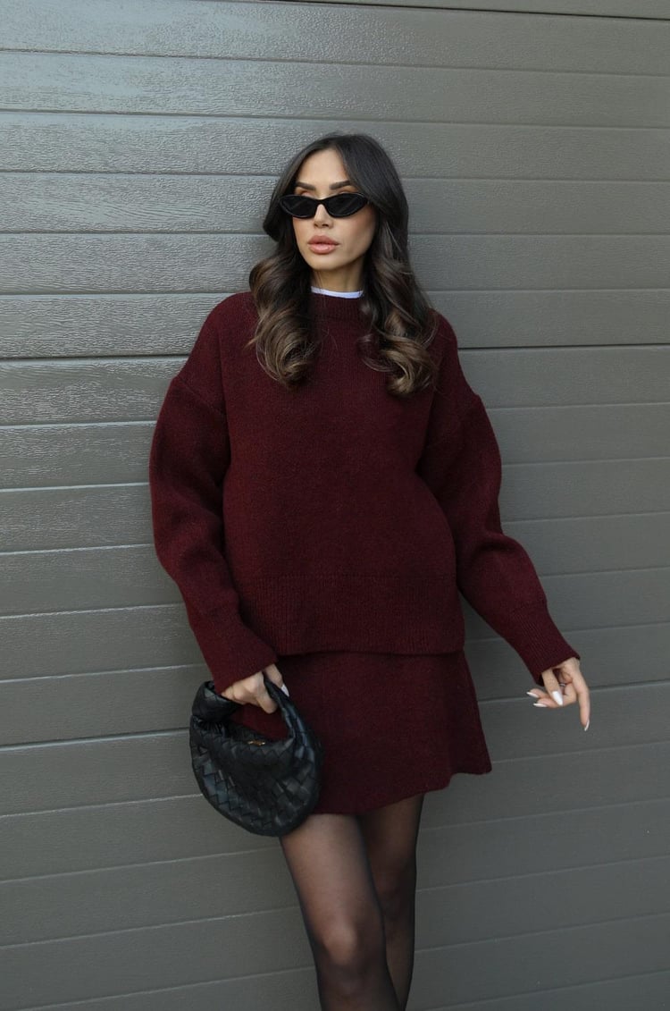 Violet | Gebreide set met Top en Rok