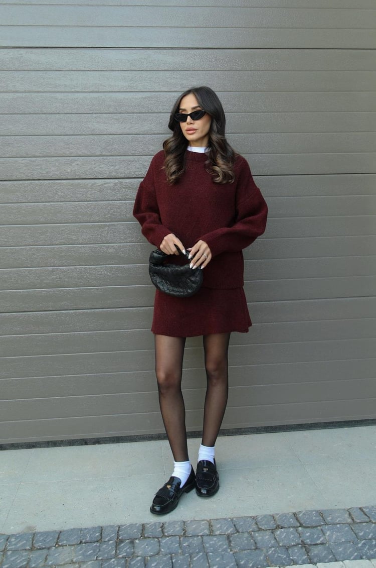 Noor | Dames tweedelige set met rok trui