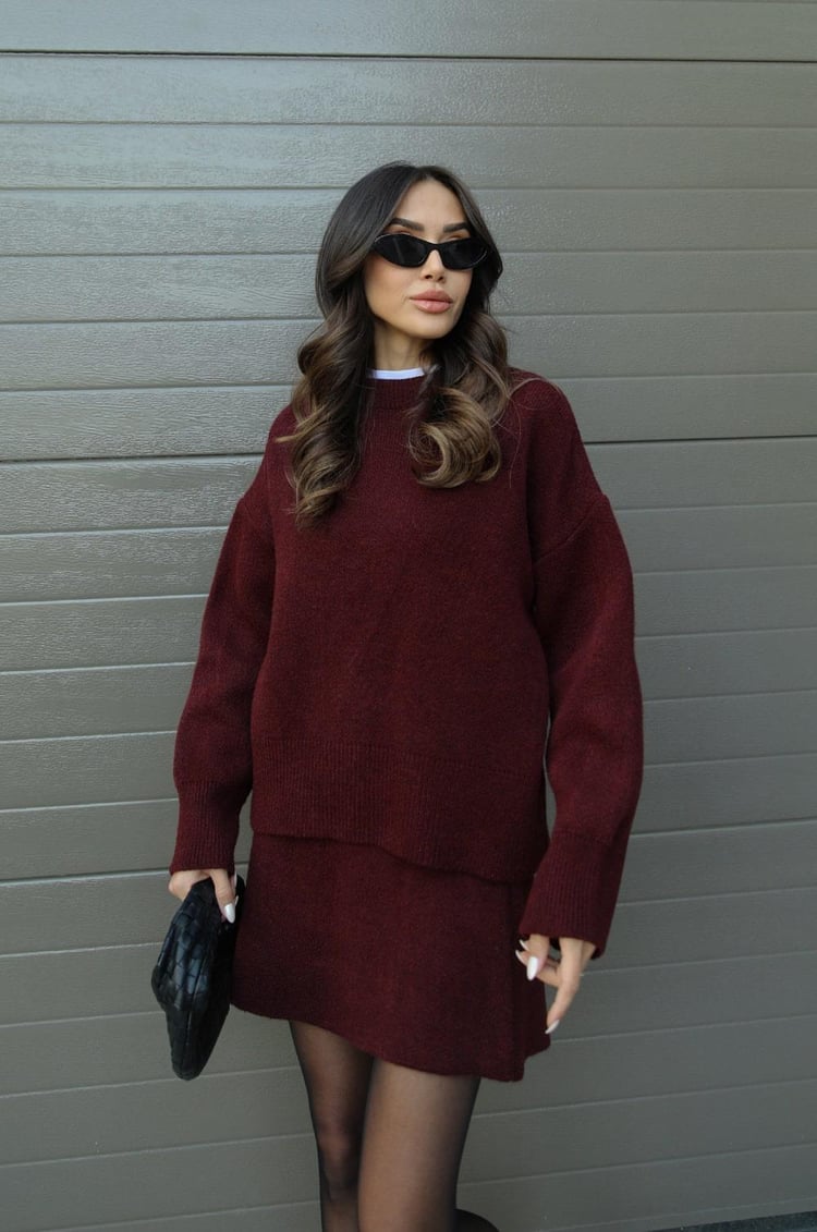 Noor | Dames tweedelige set met rok trui