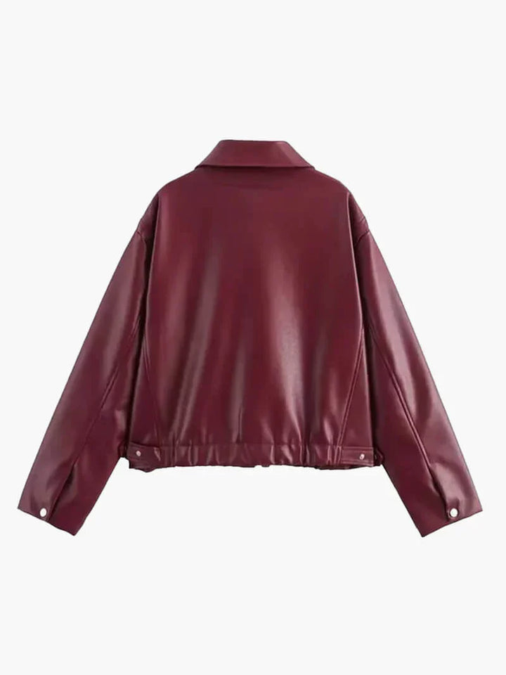 Feja | Dames jack met ritssluiting en leren-look