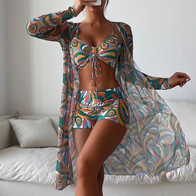 Laura | Dames bikiniset met bandjes en effen oppervlak