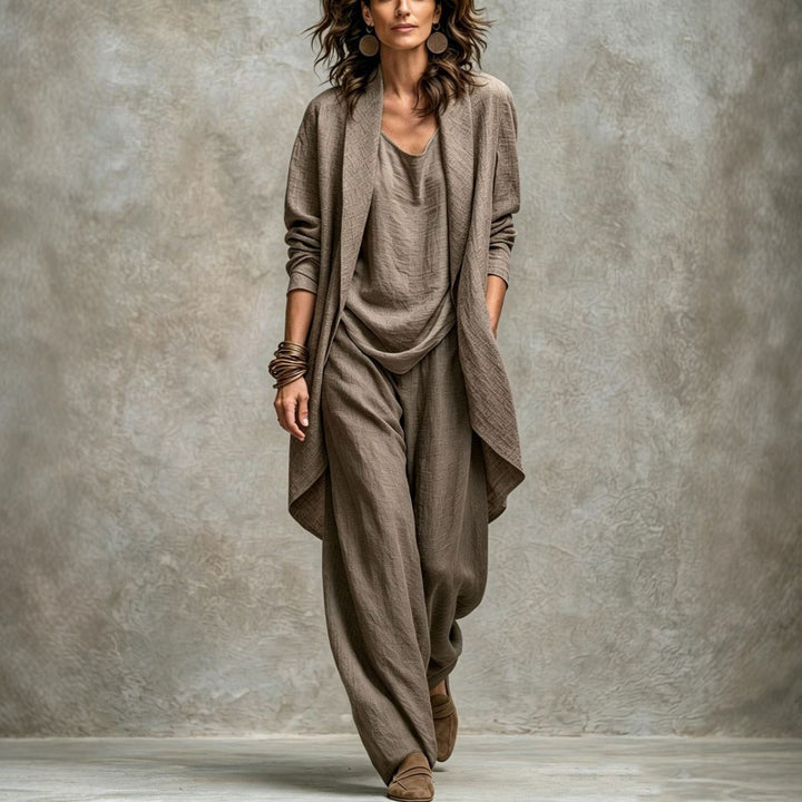 Julia | Dames Driedelige Set met Top en Broek