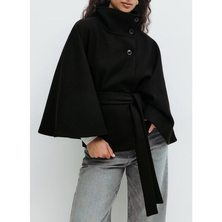 Dames Hoge Kraag Cape Winterjas