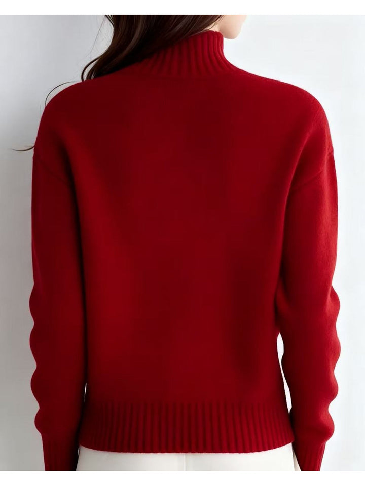 Margot | Hoge Hals Knop Cardigan