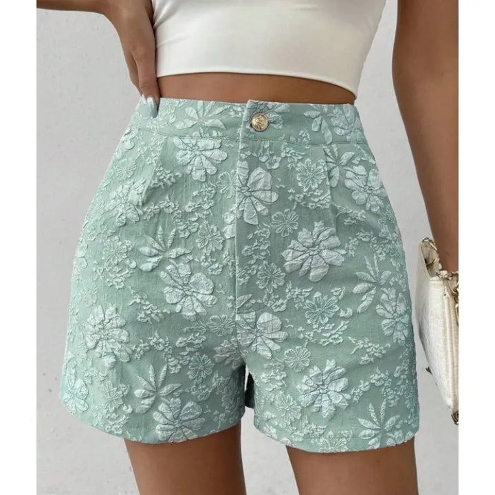 Jade | Damesshort met hoge taille en bloemenpatroon