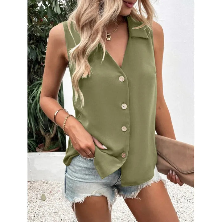 Itzel | Damesblouse met reverskraag en knoopsluiting