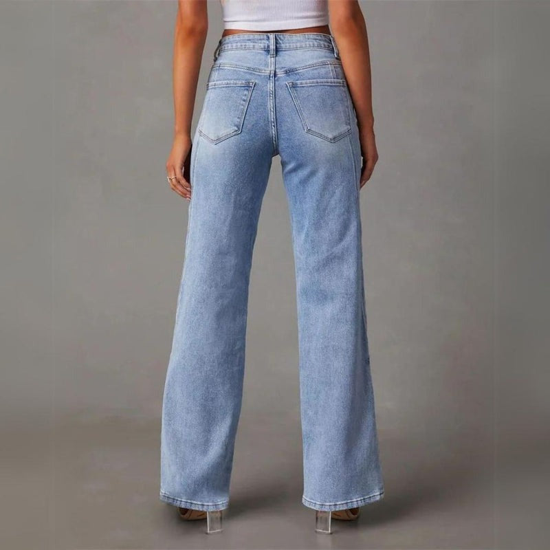 Eevi | Wijde Denim Broek Dames – Wijde Pijpen – Comfort Fit