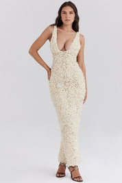 Giulia | Maxi Gala Jurk Met Rozenprint