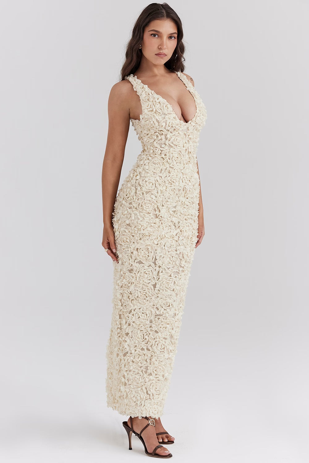 Giulia | Maxi Gala Jurk Met Rozenprint