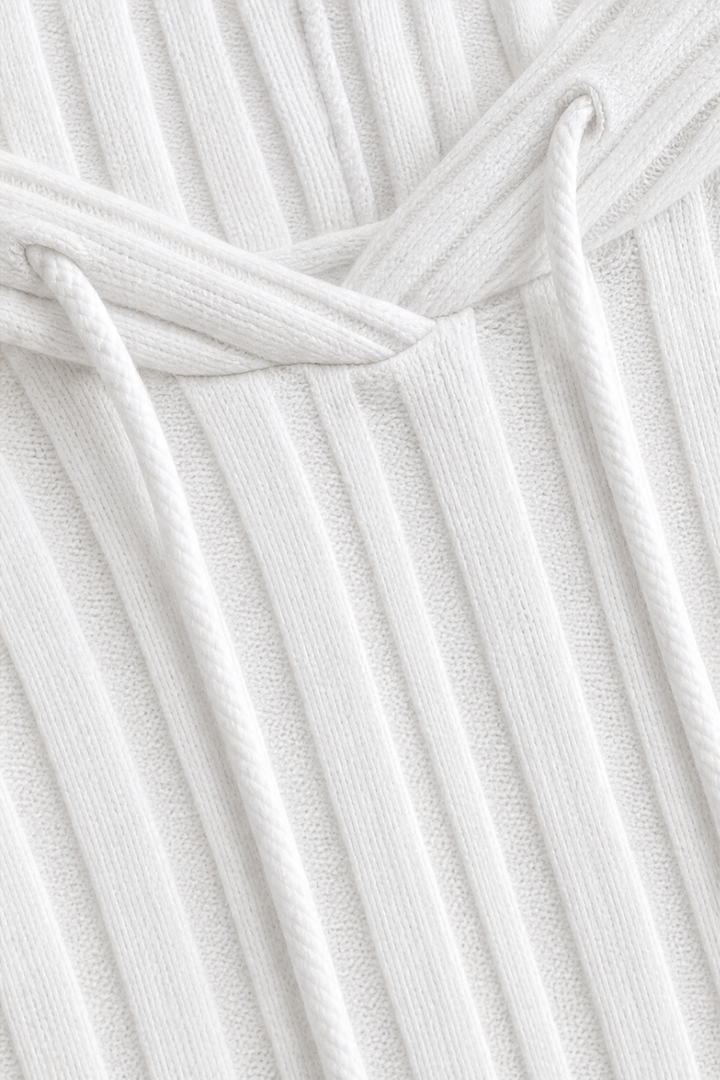 Lunetta – Kanten Mouwen Geribbelde Trui Hoodie Cardigan