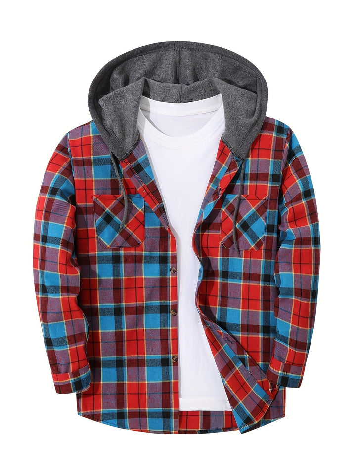 Braxton | Geruit Hooded Shirt