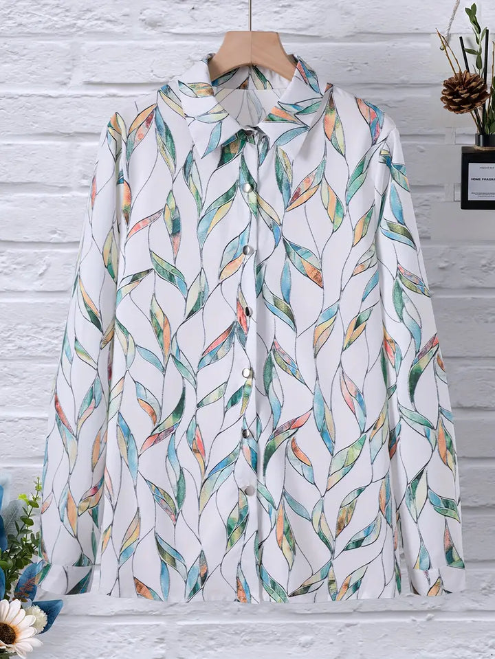 Desti | Dames blouse met V-hals en knoopsluiting