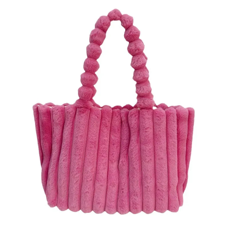 Mariana | Dameshandtas met ribstructuur en dubbele handvatten