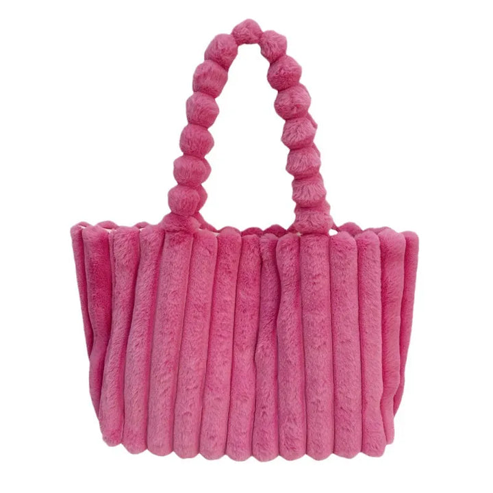 Mariana | Dameshandtas met ribstructuur en dubbele handvatten