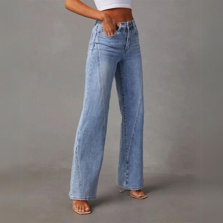 Belen | Dames wide leg denim jeans – high waist comfort fit