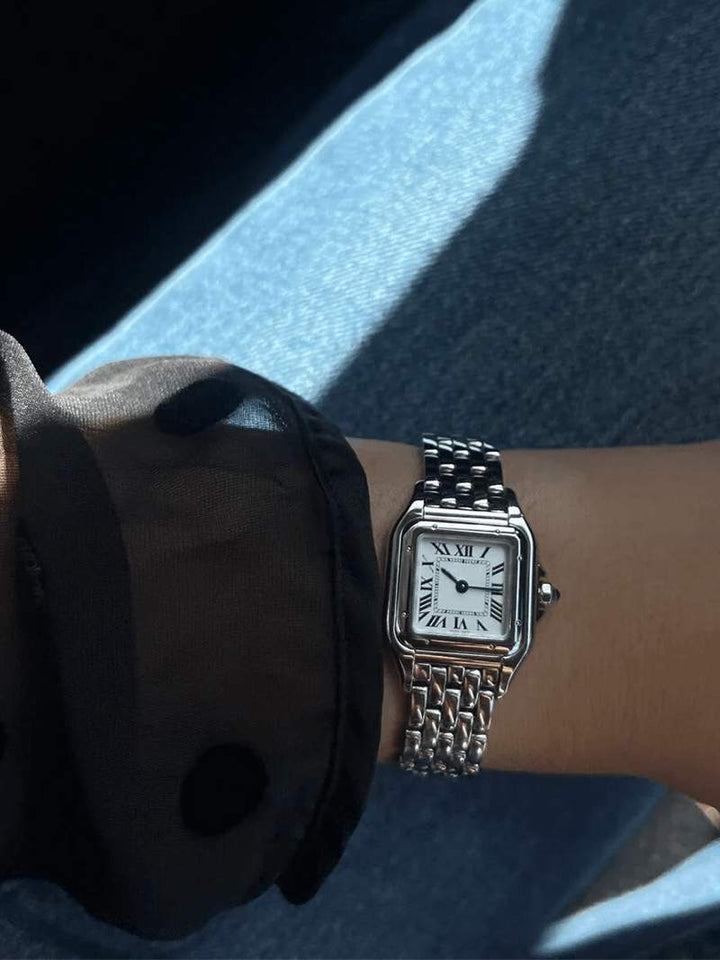 Mckenna | Dames horloge met rechthoekige wijzerplaat schakelband