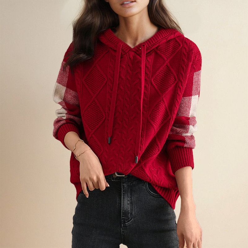 FABIOLA | JACQUARD-HOODEDPULLOVER