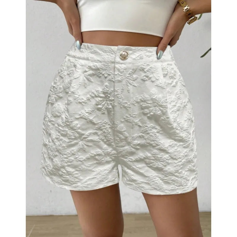 Jade | Damesshort met hoge taille en bloemenpatroon