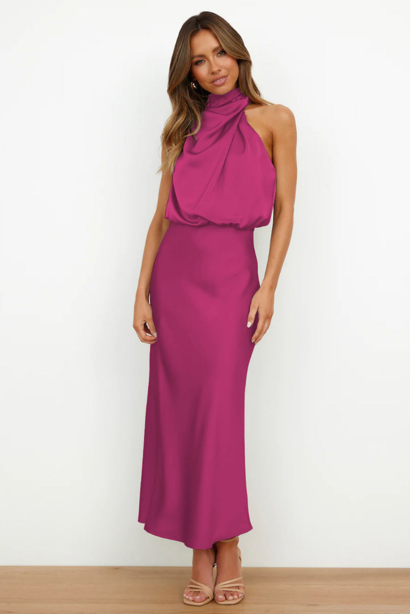 Lisa | Women Jurk met Halterhals Maxi-lengte