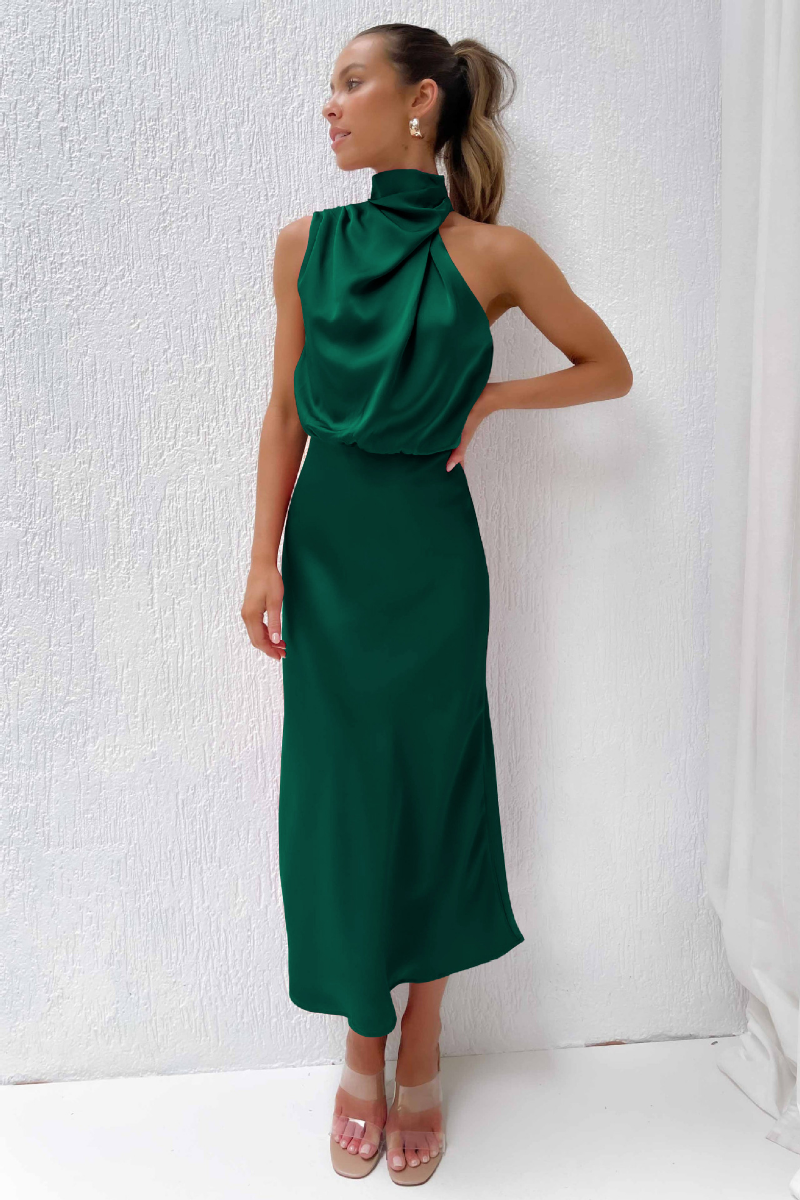 Lisa | Women Jurk met Halterhals Maxi-lengte