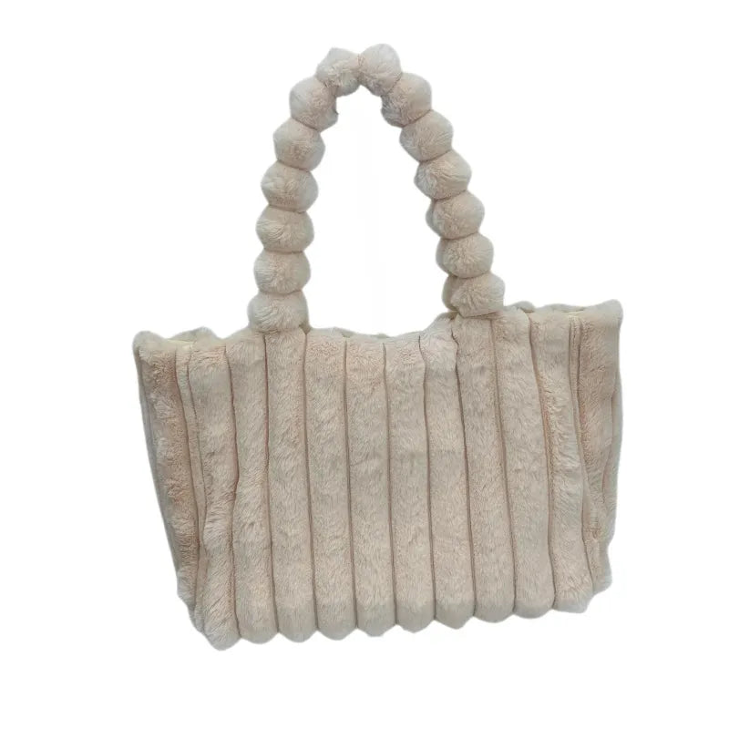 Mariana | Dameshandtas met ribstructuur en dubbele handvatten