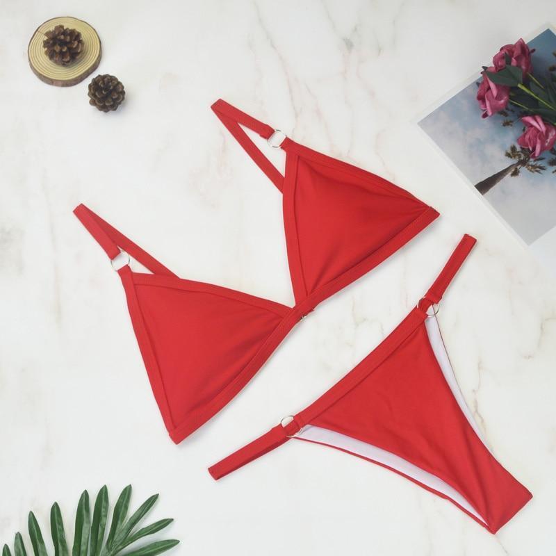 Londyn | Dames bikini met triangelcups en strikkoorden