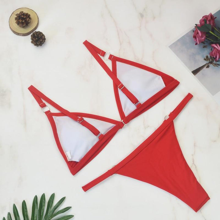 Londyn | Dames bikini met triangelcups en strikkoorden